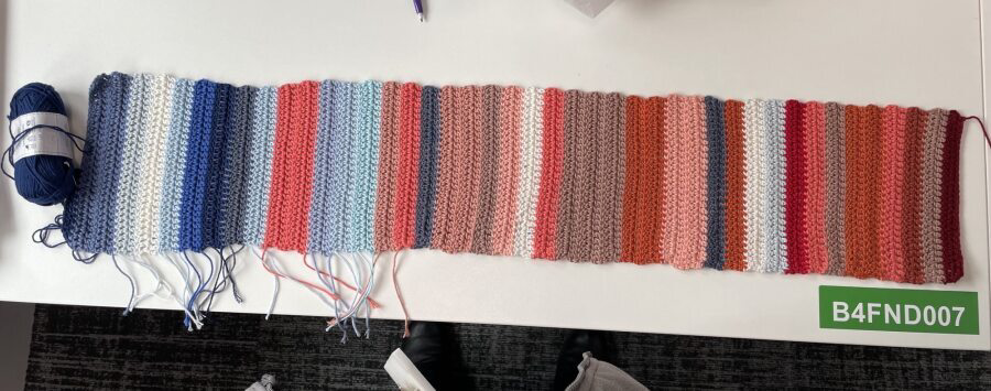 You could also crochet an **extra** warm warming stripes scarf!